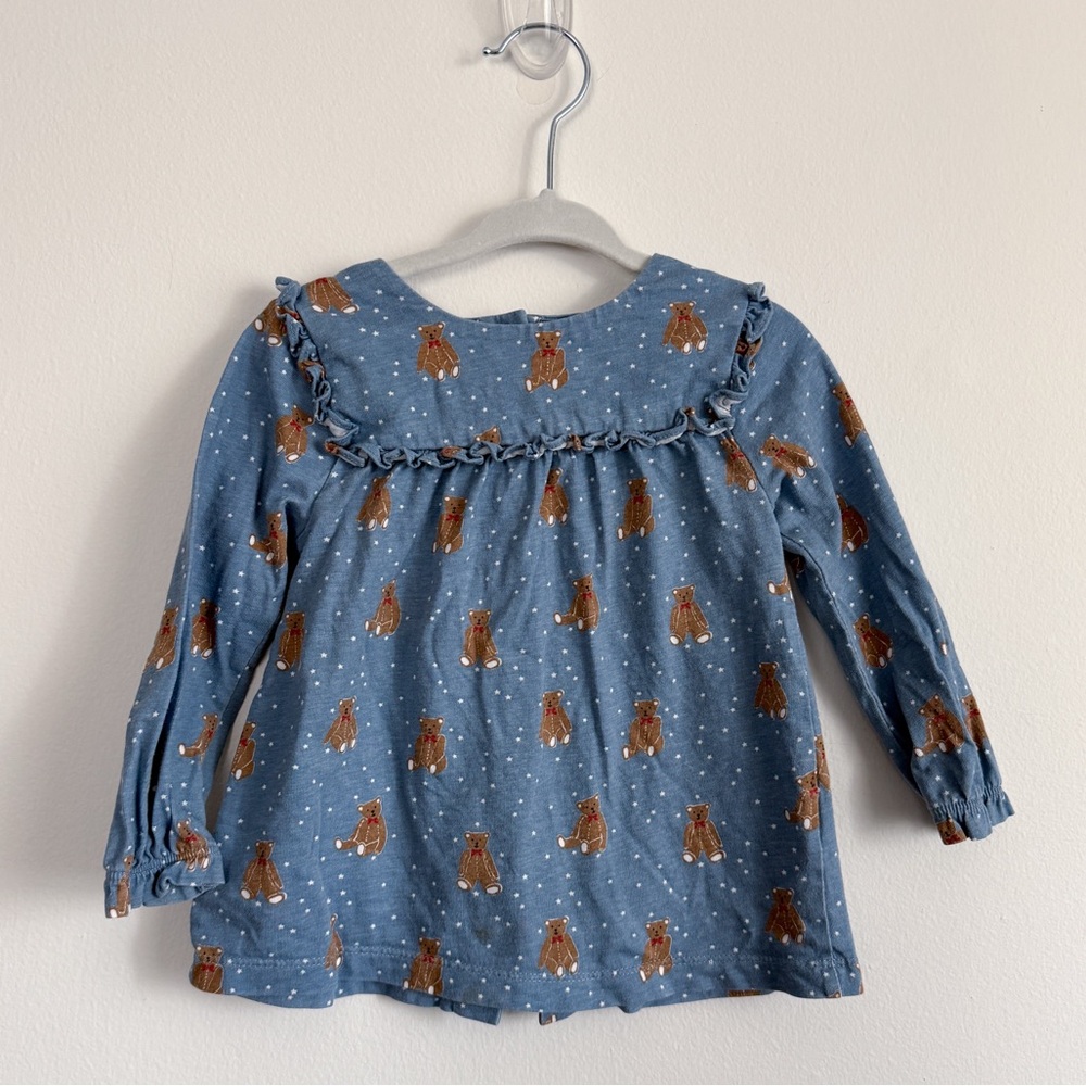 Baby Boden Teddy Bear Ruffle Top size 12-18 month